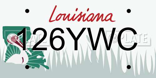 126YWC Louisiana License Plate