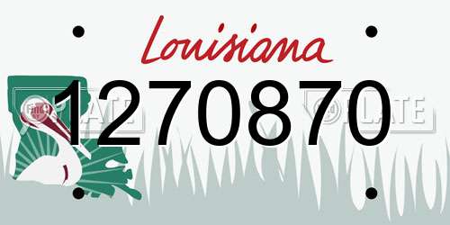 1270870 Louisiana License Plate