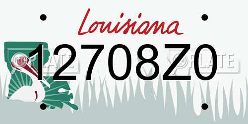 12708Z0 Louisiana License Plate