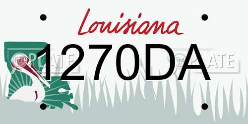 1270DA Louisiana License Plate