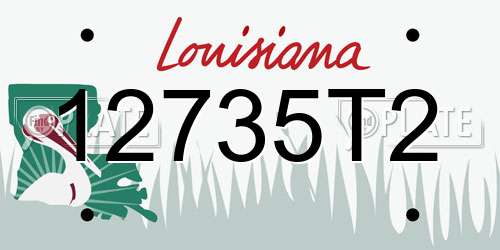 12735T2 Louisiana License Plate