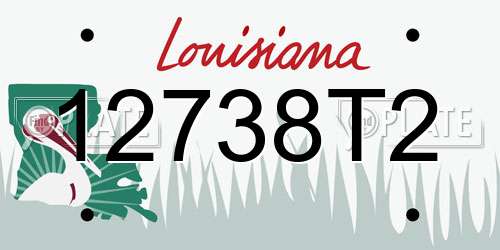 12738T2 Louisiana License Plate