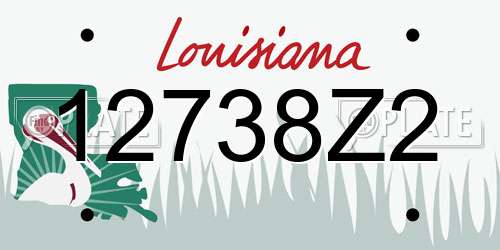 12738Z2 Louisiana License Plate