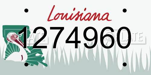 1274960 Louisiana License Plate