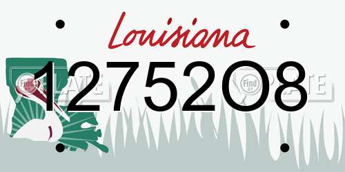 12752O8 Louisiana License Plate