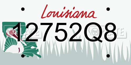 12752Q8 Louisiana License Plate