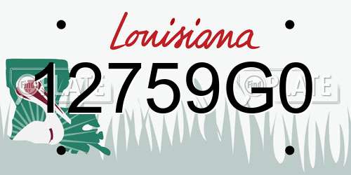 12759G0 Louisiana License Plate