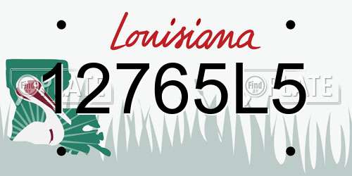 12765L5 Louisiana License Plate