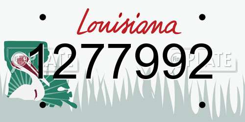 1277992 Louisiana License Plate