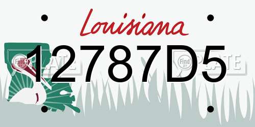 12787D5 Louisiana License Plate