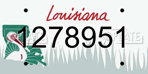 1278951 Louisiana License Plate