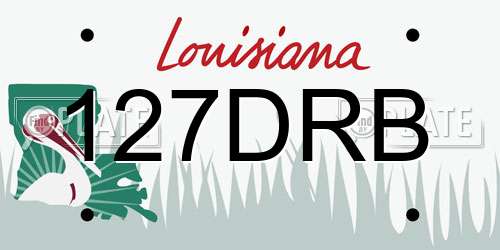 127DRB Louisiana License Plate