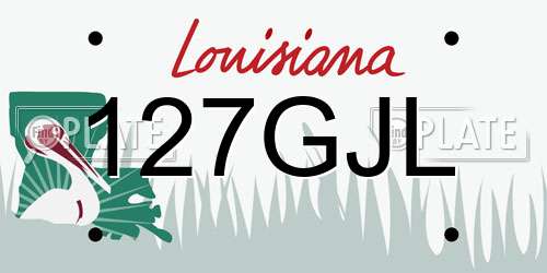 127GJL Louisiana License Plate
