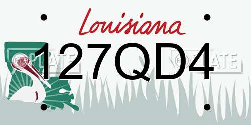 127QD4 Louisiana License Plate