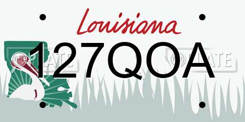 127QOA Louisiana License Plate