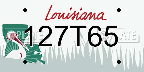 127T65 Louisiana License Plate