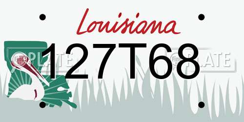 127T68 Louisiana License Plate