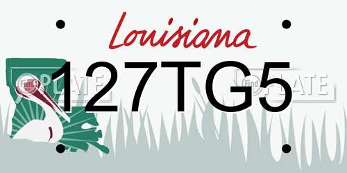 127TG5 Louisiana License Plate