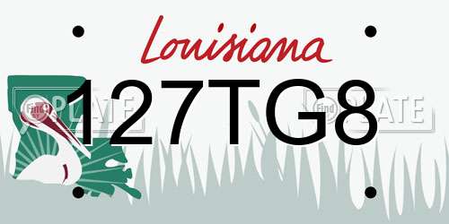 127TG8 Louisiana License Plate