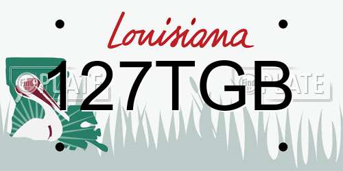 127TGB Louisiana License Plate