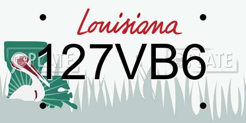 127VB6 Louisiana License Plate