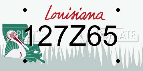 127Z65 Louisiana License Plate