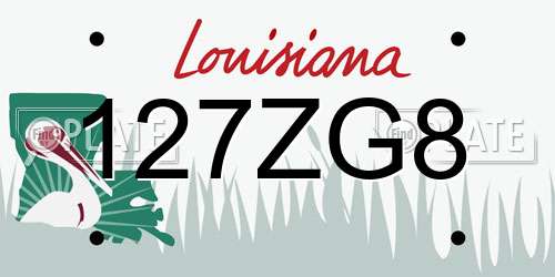 127ZG8 Louisiana License Plate