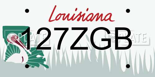 127ZGB Louisiana License Plate