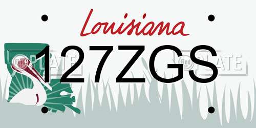 127ZGS Louisiana License Plate