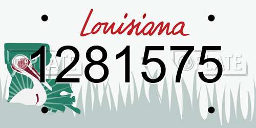 1281575 Louisiana License Plate