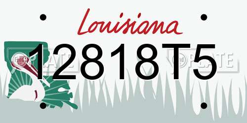 12818T5 Louisiana License Plate