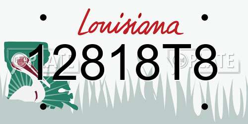 12818T8 Louisiana License Plate