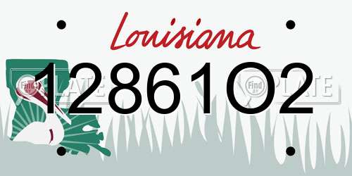 12861O2 Louisiana License Plate