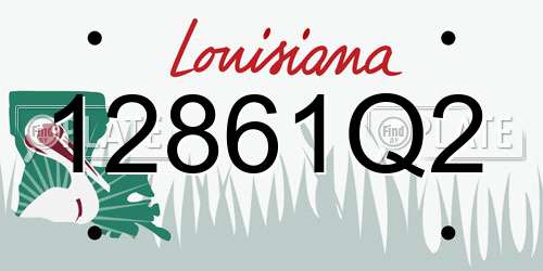 12861Q2 Louisiana License Plate