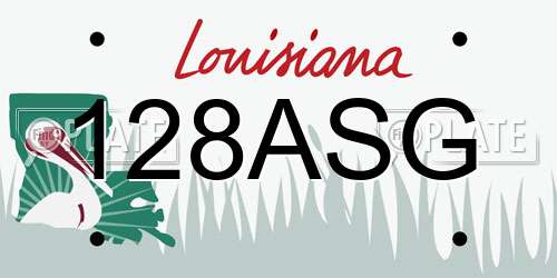 128ASG Louisiana License Plate