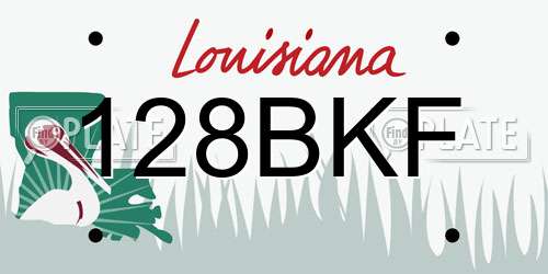 128BKF Louisiana License Plate