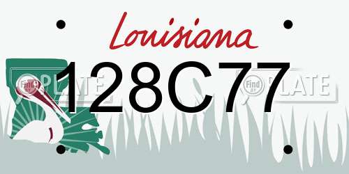 128C77 Louisiana License Plate