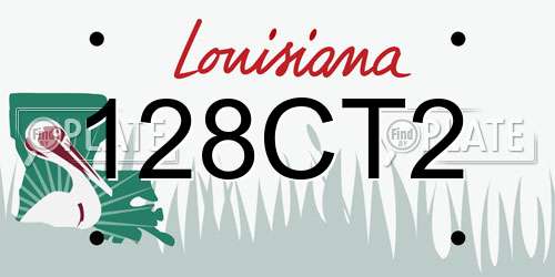 128CT2 Louisiana License Plate