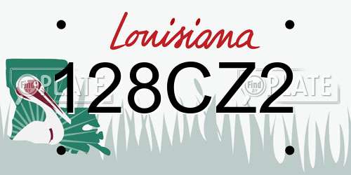 128CZ2 Louisiana License Plate