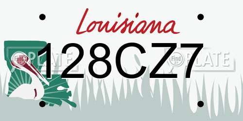 128CZ7 Louisiana License Plate