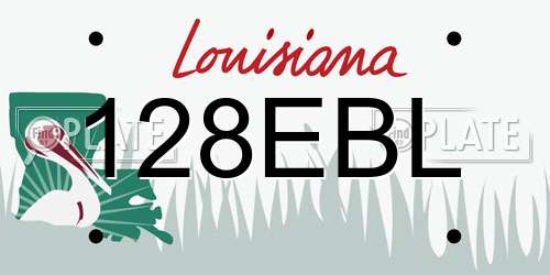 128EBL Louisiana License Plate