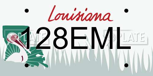 128EML Louisiana License Plate