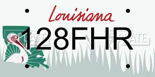 128FHR Louisiana License Plate