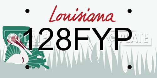 128FYP Louisiana License Plate