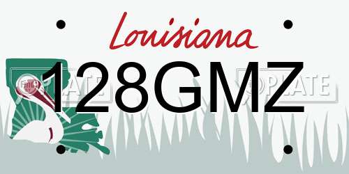128GMZ Louisiana License Plate