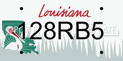 128RB5 Louisiana License Plate