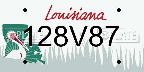 128V87 Louisiana License Plate
