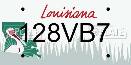 128VB7 Louisiana License Plate