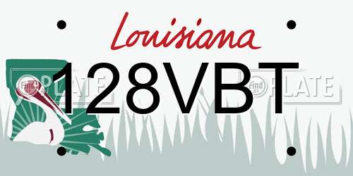 128VBT Louisiana License Plate