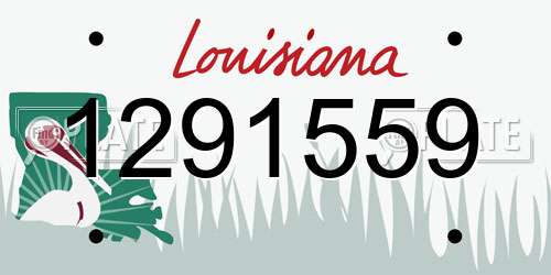 1291559 Louisiana License Plate